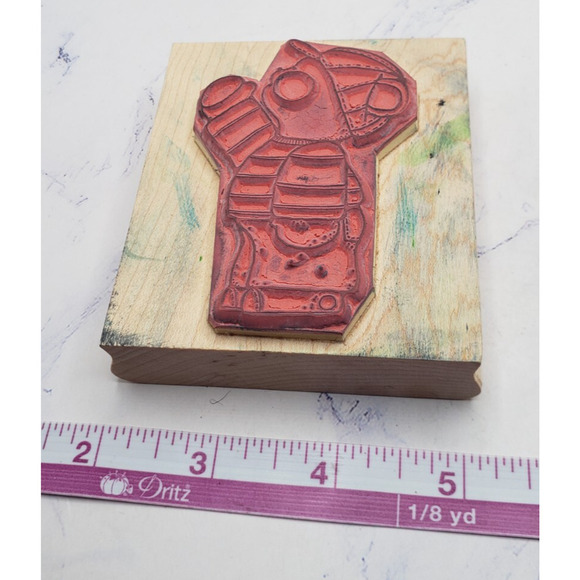 Baseball Cap Little Boy Benny Bear D.O.T.S. Wood Mounted Rubber Stamp - Picture 6 of 7